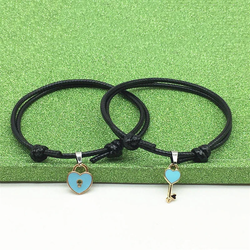 New Arrival Couple Bracelet Alloy Key Heart Lock Charm Bracelet Handmade Jewelry Rope Bracelet Lovers Gifts For Women 2 Pcs/lot
New Arrival Couple Bracelet Alloy Key Heart Lock Charm Bracelet Handmade Jewelry Rope Bracelet Lovers Gifts For Women 2 Pcs/lot