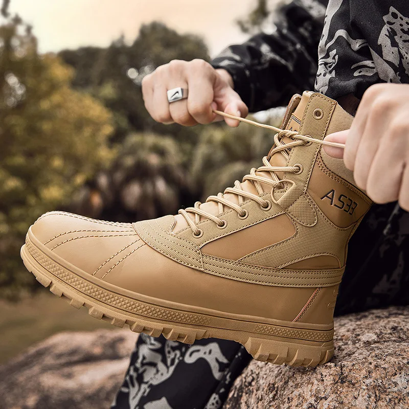 2021 high top desert boots men's land boots camping mountaineering boots outdoor military boots sports shoes tactical boots
2021 high top desert boots men's land boots camping mountaineering boots outdoor military boots sports shoes tactical boots