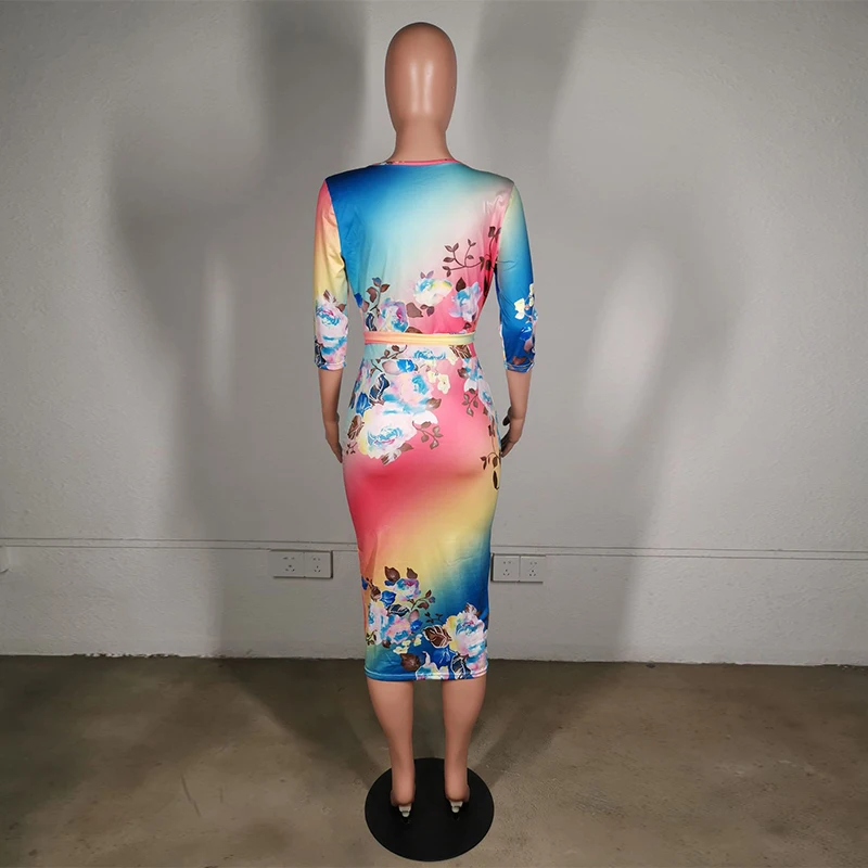 Rainbow Floral Printed Sexy Maxi Party Dress Women Deep V Neck High Waist Sashes Bodycon Dresses Ladies Half Sleeve Autumn Dress
Rainbow Floral Printed Sexy Maxi Party Dress Women Deep V Neck High Waist Sashes Bodycon Dresses Ladies Half Sleeve Autumn Dress