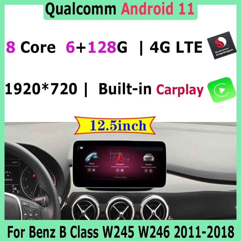 Автомобильный мультимедийный плеер, стерео-система на Android 11, экран 12,5 дюйма, Snapdragon 8Core, 6 ГБ ОЗУ, 128 Гб ПЗУ, с GPS Навигатором, для Mercedes Benz B Class B180 ...
Автомобильный мультимедийный плеер, стерео-система на Android 11, экран 12,5 дюйма, Snapdragon 8Core, 6 ГБ ОЗУ, 128 Гб ПЗУ, с GPS Навигатором, для Mercedes Benz B Class B180 ...