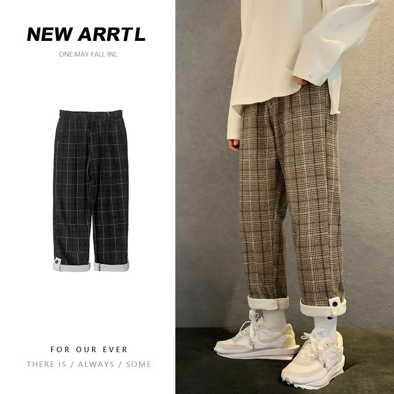 Plaid Pants Mens Casual Fashion Harlan Straight Pants Nine-point Buckle Loose All-macth Fashion Trend Male Trousers Four Seasons
Plaid Pants Mens Casual Fashion Harlan Straight Pants Nine-point Buckle Loose All-macth Fashion Trend Male Trousers Four Seasons