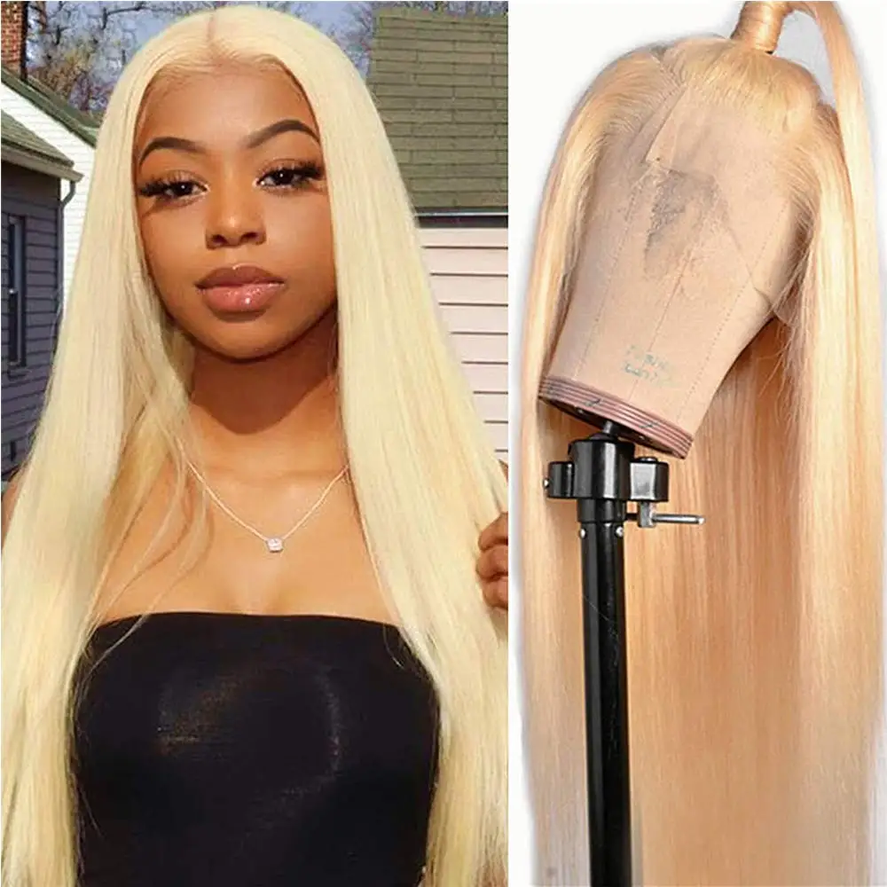 613 Honey Blonde Color Virgin Brazilian Straight Lace Front Human Hair Wig For Black Women 13x4 34 inches Long Hair Wigs ALEESA
613 Honey Blonde Color Virgin Brazilian Straight Lace Front Human Hair Wig For Black Women 13x4 34 inches Long Hair Wigs ALEESA