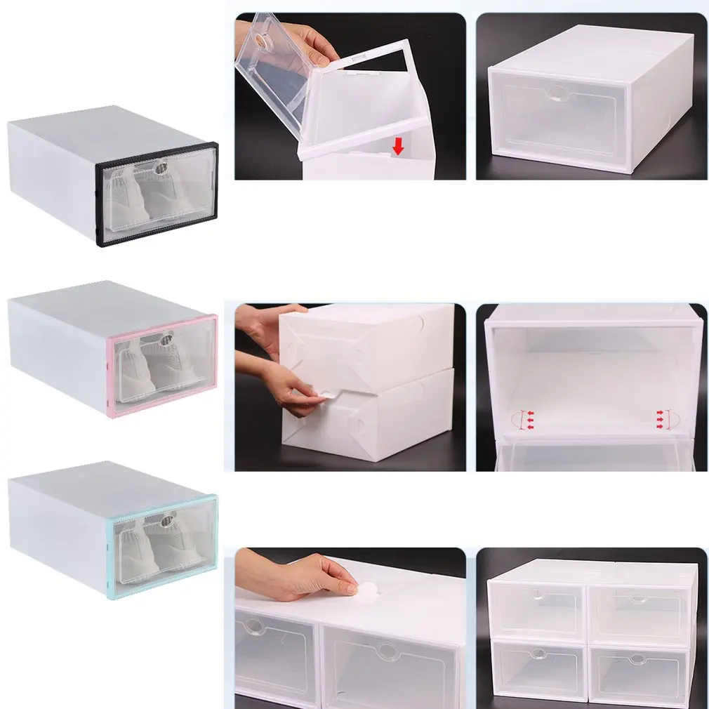 1PCS Flip Shoes Box Thickened Transparent Drawer Case Plastic Shoe Boxes Stackable Box Shoe Organizer Shoebox storage Shoe rack
1PCS Flip Shoes Box Thickened Transparent Drawer Case Plastic Shoe Boxes Stackable Box Shoe Organizer Shoebox storage Shoe rack