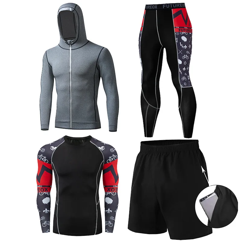 4 Pcs/Set Men's Tracksuit Gym Fitness Compression Sports Suit Clothes Running Jogging Sport Wear Exercise Workout Tights
4 Pcs/Set Men's Tracksuit Gym Fitness Compression Sports Suit Clothes Running Jogging Sport Wear Exercise Workout Tights