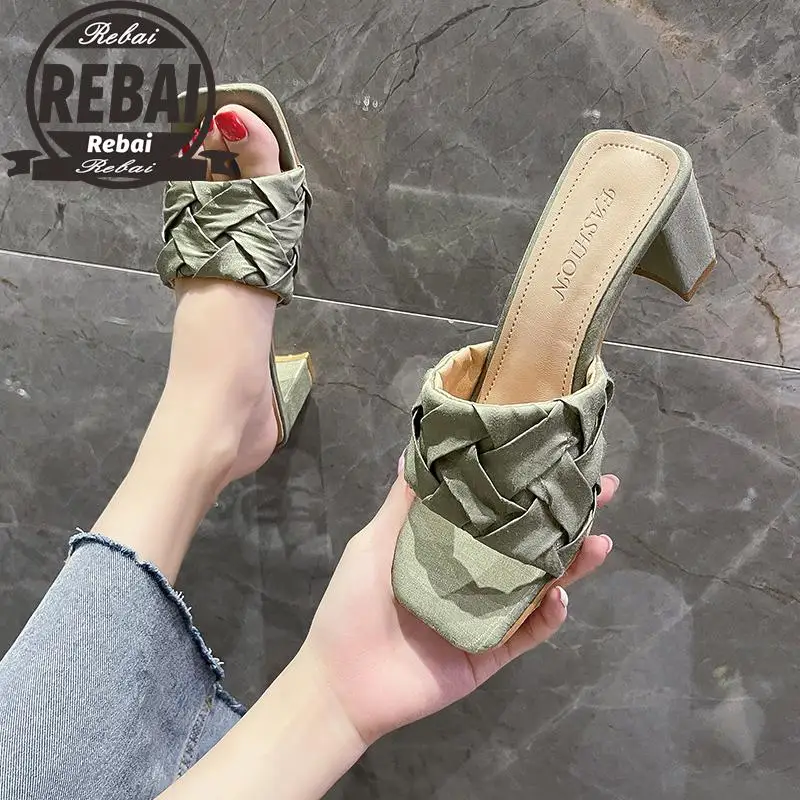 Luxury Slides Women Sandals High Heels Mules Fetish Chunky Heels Individual Weave Leisure Office Ladies Prom Women's Shoes 35-40
Luxury Slides Women Sandals High Heels Mules Fetish Chunky Heels Individual Weave Leisure Office Ladies Prom Women's Shoes 35-40
