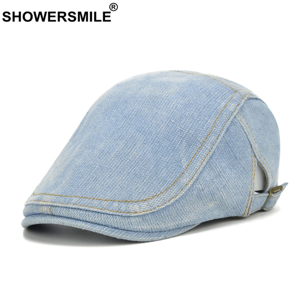SHOWERSMILE джинсовая кепка для мужчин и женщин мужской берет шляпа повседневная
