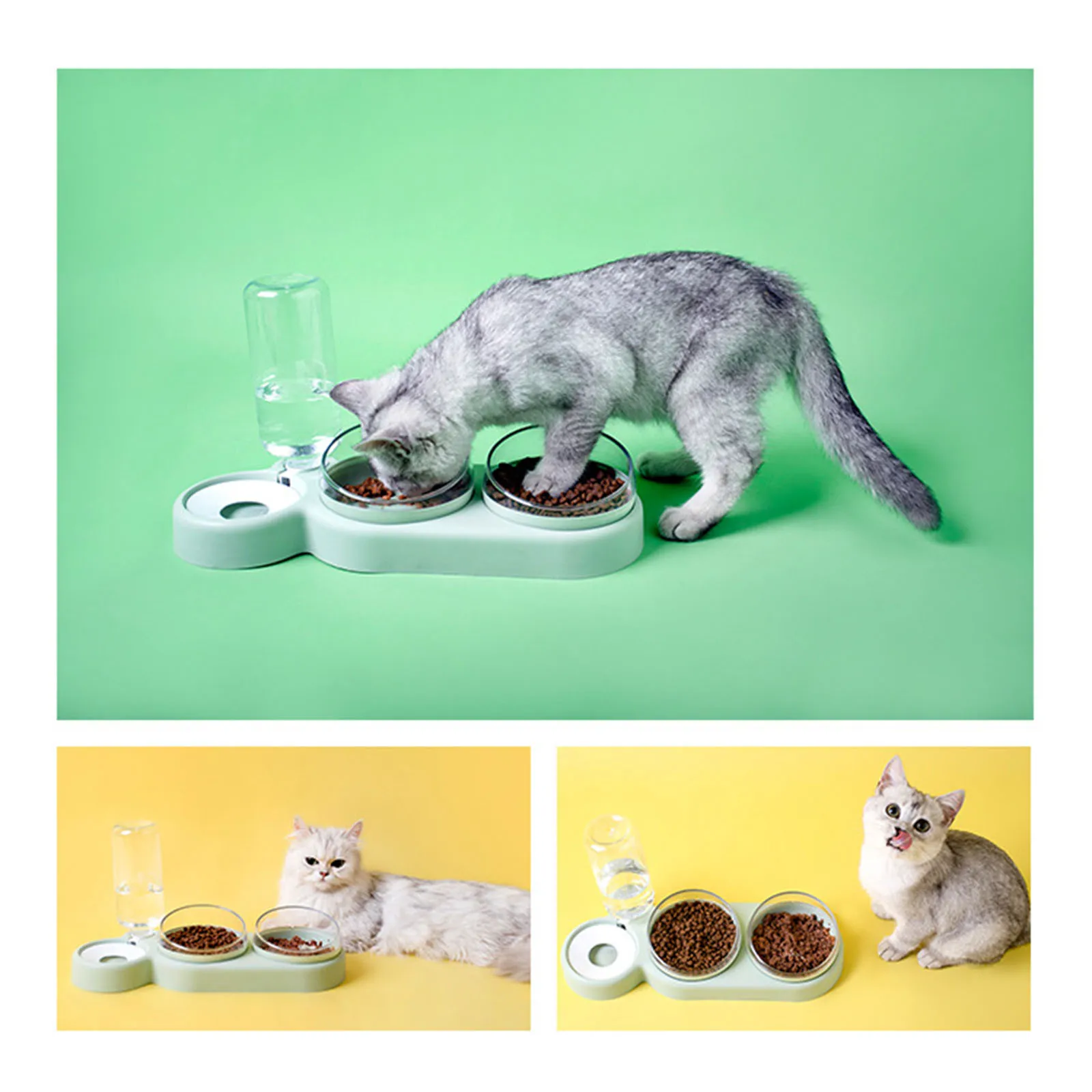 Pet Cat Dog Bowl Feeder Set 2 Bowls Dried Wet Food Holder with 1 Bowl Water Dispenser Puppy Kitten Feeding Container
Pet Cat Dog Bowl Feeder Set 2 Bowls Dried Wet Food Holder with 1 Bowl Water Dispenser Puppy Kitten Feeding Container