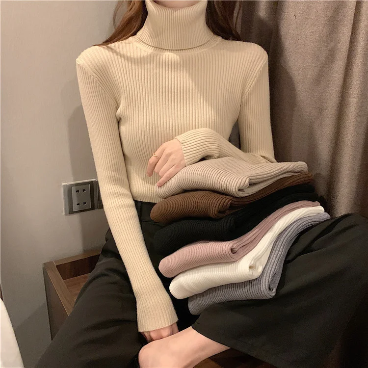 High Neck Thickened Bottomed Sweater Warm in Autumn and Winter Fashion Slim Long Sleeve Sweater with Top X1653
High Neck Thickened Bottomed Sweater Warm in Autumn and Winter Fashion Slim Long Sleeve Sweater with Top X1653