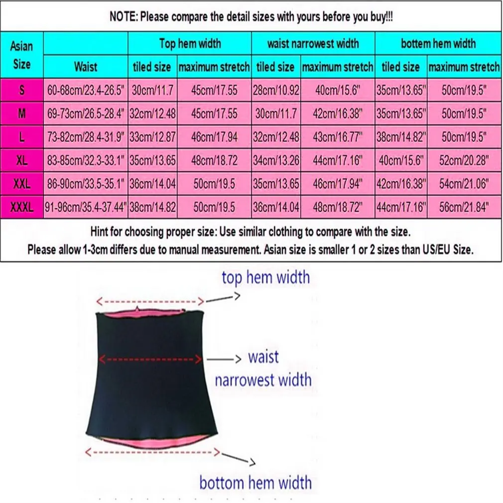 Women Adult Solid Neoprene Healthy Slimming Weight Loss Waist Belts Body Shaper Slimming Trainer Trimmer Corsets Health Care
Women Adult Solid Neoprene Healthy Slimming Weight Loss Waist Belts Body Shaper Slimming Trainer Trimmer Corsets Health Care