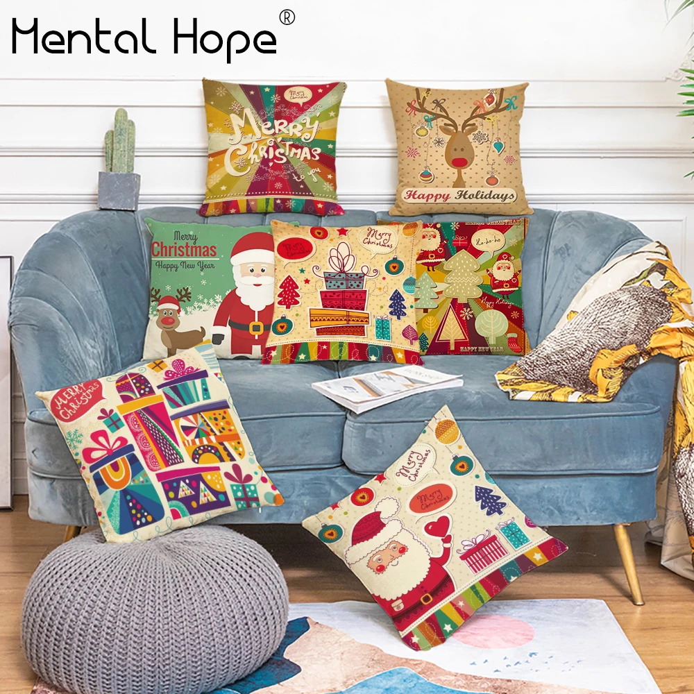 Рождественская декоративная льняная хлопковая наволочка с мультяшным принтом, наволочка с рисунком Санта-Клауса, декоративная наволочка
Рождественская декоративная льняная хлопковая наволочка с мультяшным принтом, наволочка с рисунком Санта-Клауса, декоративная наволочка