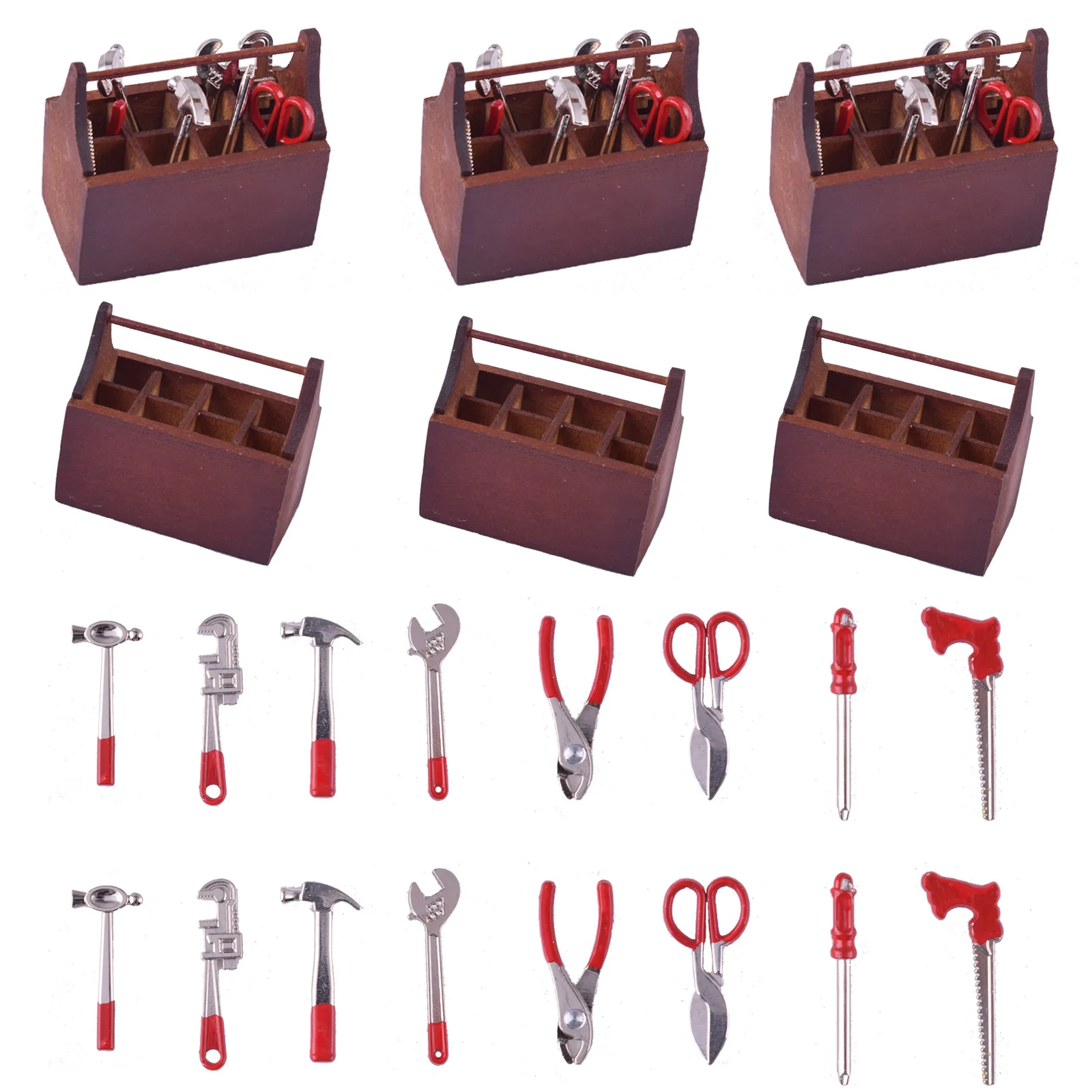 Dollhouse Miniature Tool Box with 8PCS Mini Metal Repair Tools Photography for Child Pretend Toy DIY Crafts Dollhouse Decoration
Dollhouse Miniature Tool Box with 8PCS Mini Metal Repair Tools Photography for Child Pretend Toy DIY Crafts Dollhouse Decoration