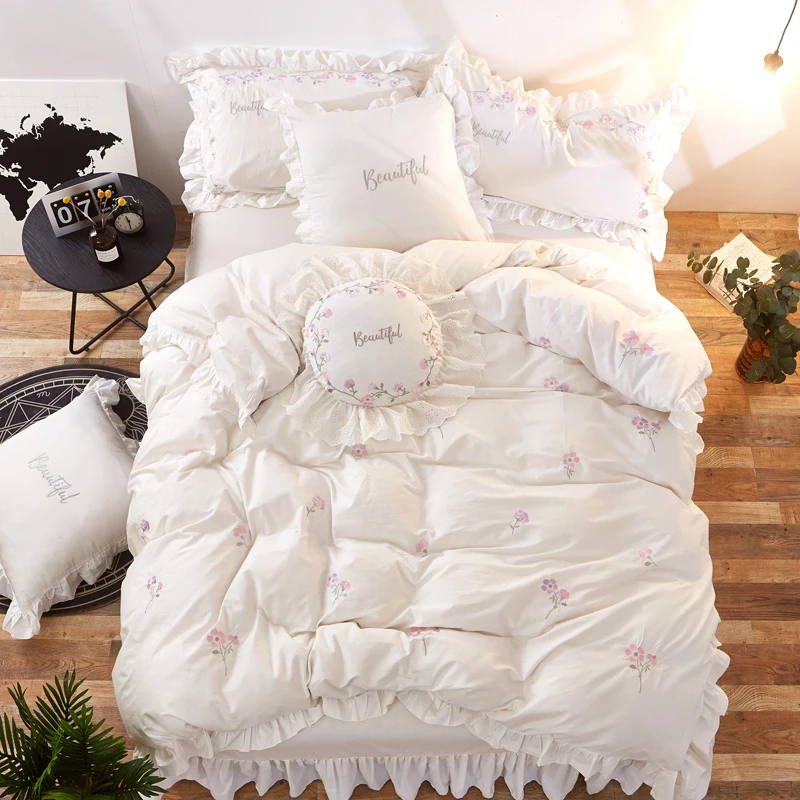 Pink white green korean princess 100%cotton bedding sets twin queen king size girls kids bedding sets bed sheet duvet cover set
Pink white green korean princess 100%cotton bedding sets twin queen king size girls kids bedding sets bed sheet duvet cover set