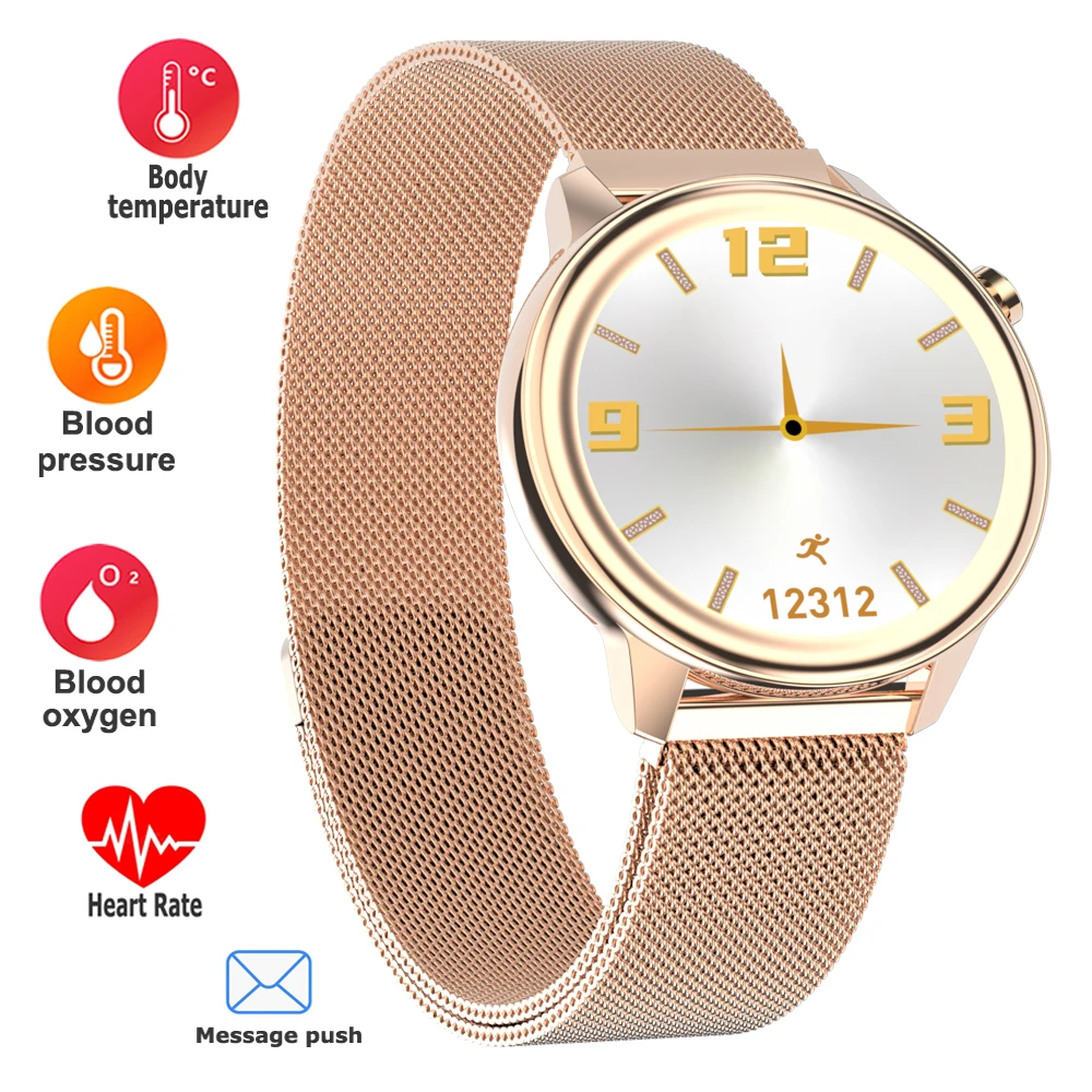 Women's Fashion Smart Watch Body Temperature Sports Fitness Tracker Female Health Respiratory Rate Smartwatch For IOS Android
Women's Fashion Smart Watch Body Temperature Sports Fitness Tracker Female Health Respiratory Rate Smartwatch For IOS Android