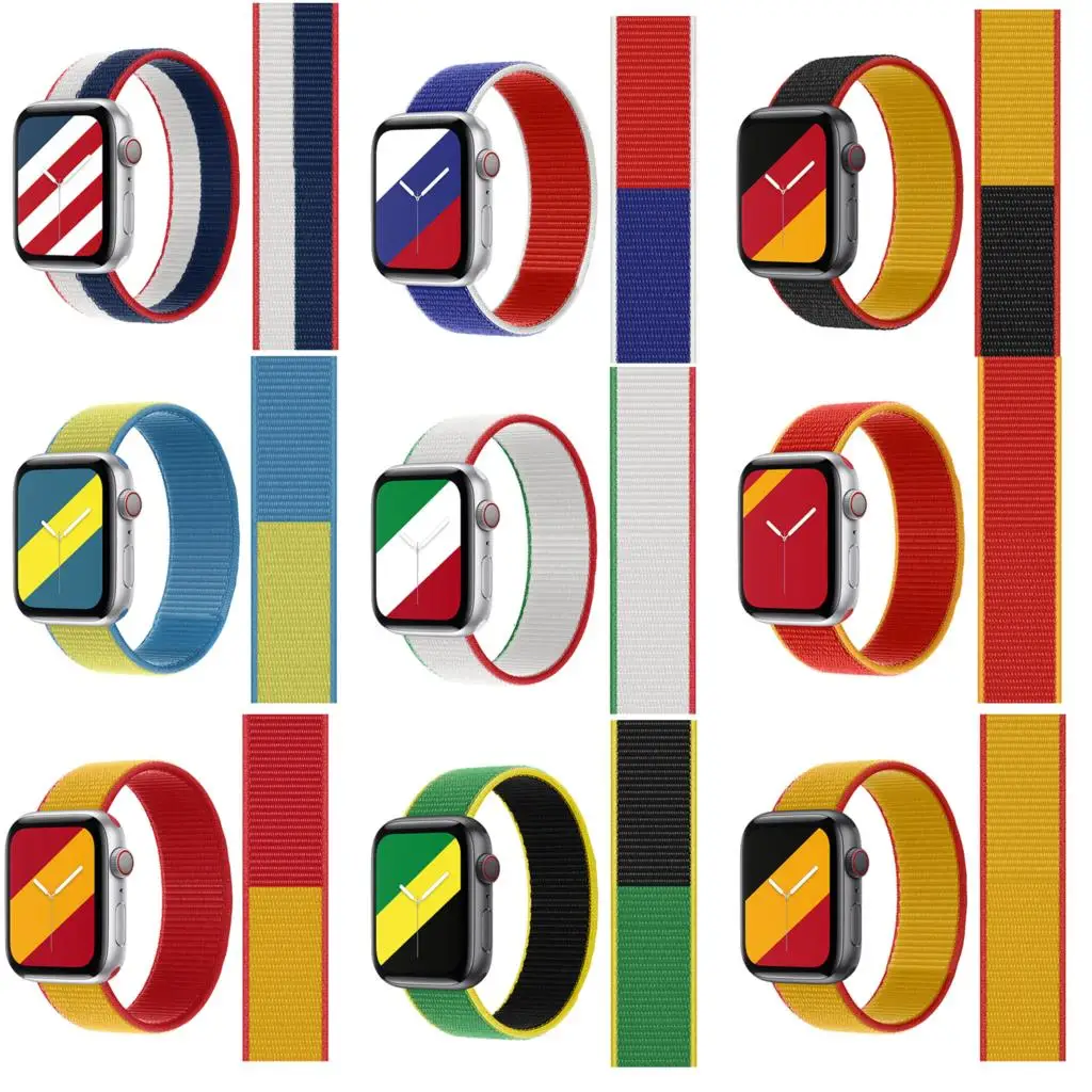 National flag nylon Strap For Apple Watch7 6 5 4 SE 44mm 40mm Replacement For iwatch series International Collection Sport Loop
National flag nylon Strap For Apple Watch7 6 5 4 SE 44mm 40mm Replacement For iwatch series International Collection Sport Loop