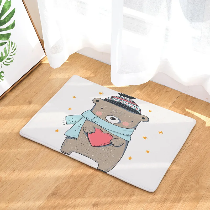 Мультяшные коврики с медведем нескользящий коврик для гостиной спальни кухни