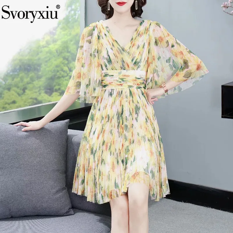 Svoryxiu Runway Designer Summer Sexy Party Deep V Collar Mini Dress Women's Flower Print Mesh Pleated Short Dresses XXL
Svoryxiu Runway Designer Summer Sexy Party Deep V Collar Mini Dress Women's Flower Print Mesh Pleated Short Dresses XXL