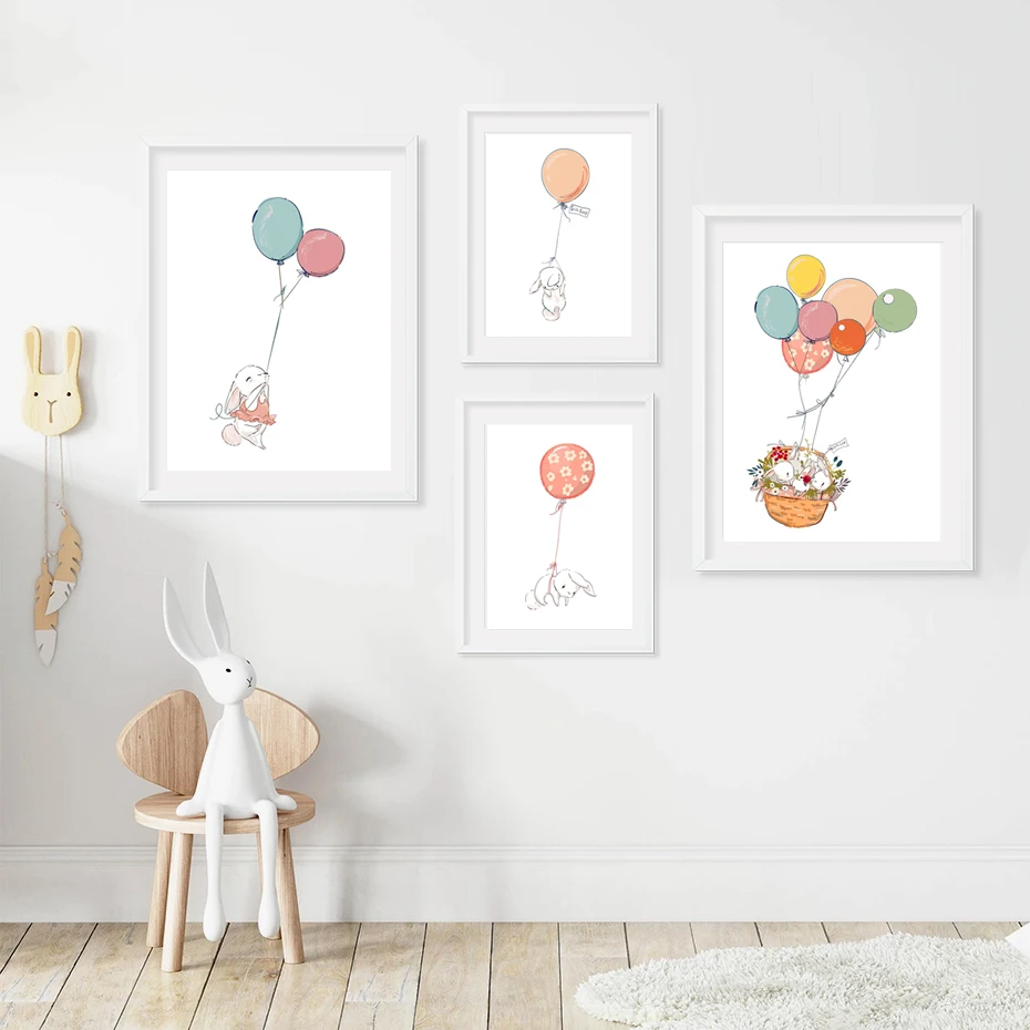 Watercolor Cartoon Bunny Balloon Flower Basket Wall Art Canvas Painting Nordic Posters And Prints Wall Pictures Kids Room Decor
Watercolor Cartoon Bunny Balloon Flower Basket Wall Art Canvas Painting Nordic Posters And Prints Wall Pictures Kids Room Decor