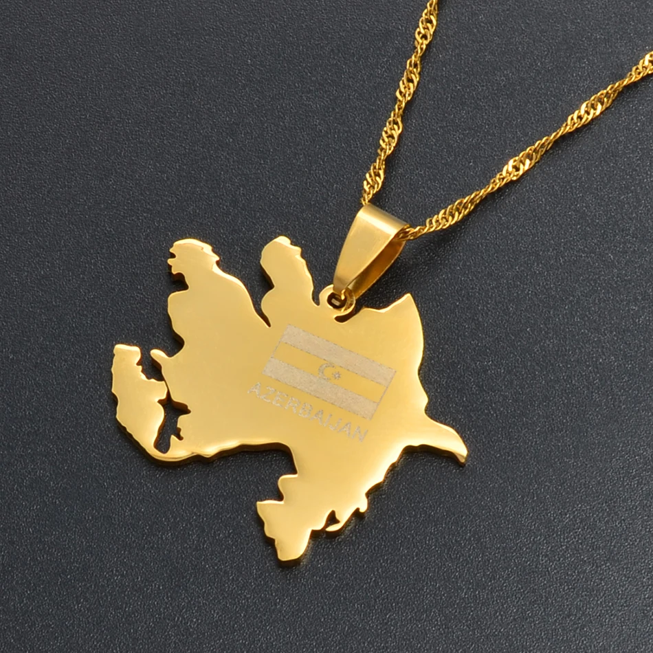 Anniyo Gold Color Azerbaijan Map & Flag Pendant Necklaces Azerbaycan of Maps Jewelry Gifts #010521
Anniyo Gold Color Azerbaijan Map & Flag Pendant Necklaces Azerbaycan of Maps Jewelry Gifts #010521