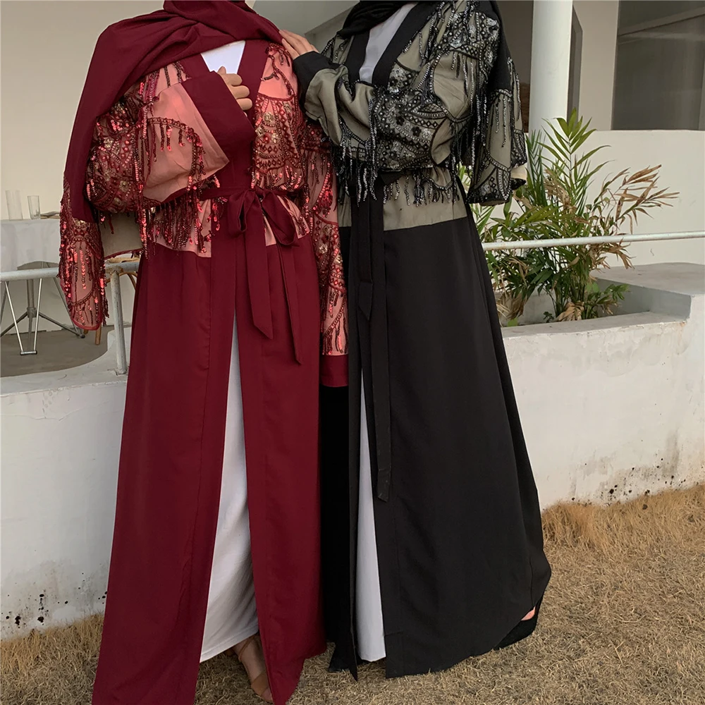 

Ramadan Kimono Abaya Dubai Hijab Muslim Dress Women Caftan Marocain Turkish Islamic Clothing Kaftan Robe Musulman Bangladesh