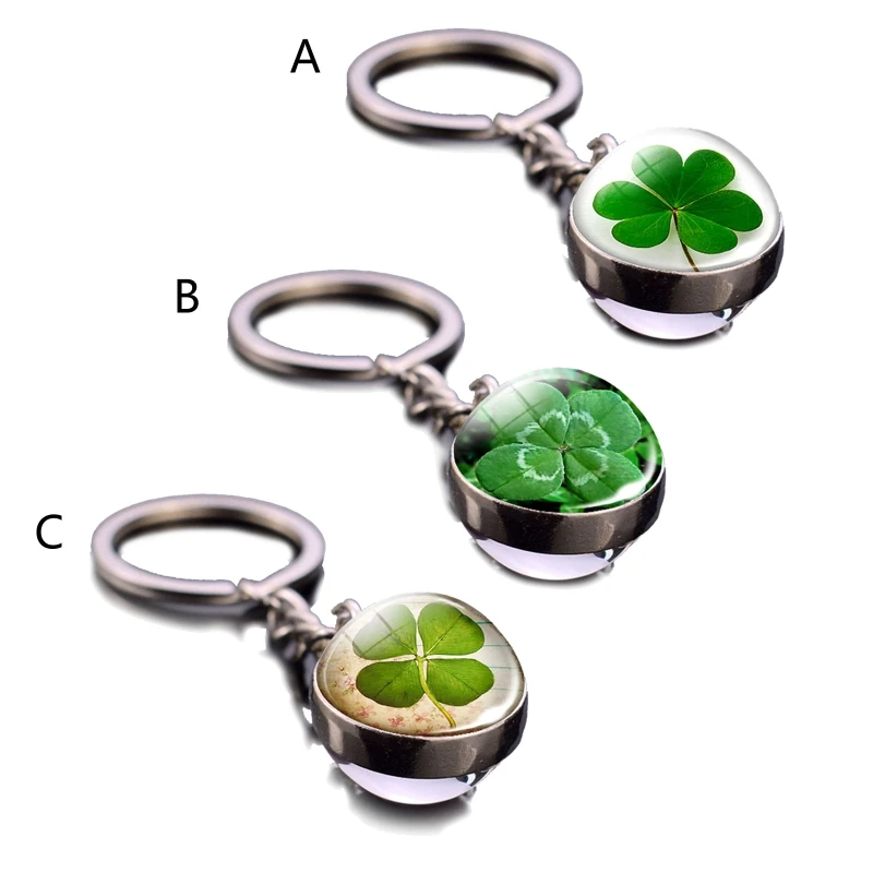 Clover Keychain Luminescent Four Leaf Clover Glass Ball Double Side Metal Pendant Keychain Lucky Jewelry Gift
Clover Keychain Luminescent Four Leaf Clover Glass Ball Double Side Metal Pendant Keychain Lucky Jewelry Gift