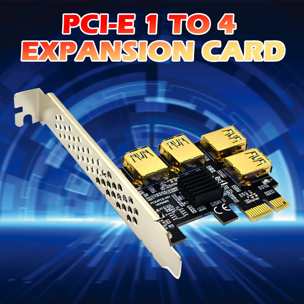 PCI-E to PCIe Adapter PCI-Express 1x to 16x 1 to 4 USB 3.0 Riser Four USB3.0 Graphics Expansion Card for BTC Mining
PCI-E to PCIe Adapter PCI-Express 1x to 16x 1 to 4 USB 3.0 Riser Four USB3.0 Graphics Expansion Card for BTC Mining