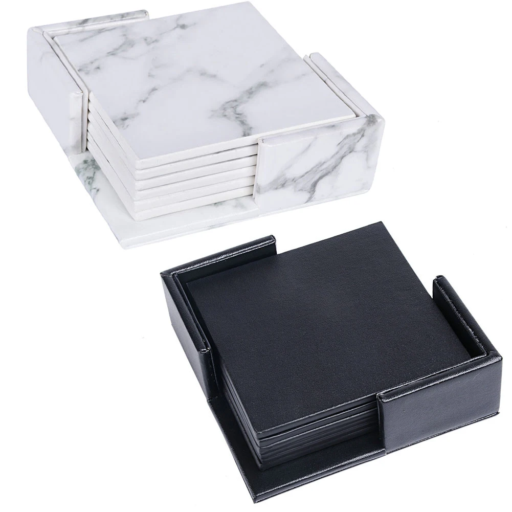 6PCS Creative Marble PU Leather Coaster Drink Coffee Cup Mat Tea Pad Dining Table Placemats Table Black White Chic Decoration
6PCS Creative Marble PU Leather Coaster Drink Coffee Cup Mat Tea Pad Dining Table Placemats Table Black White Chic Decoration