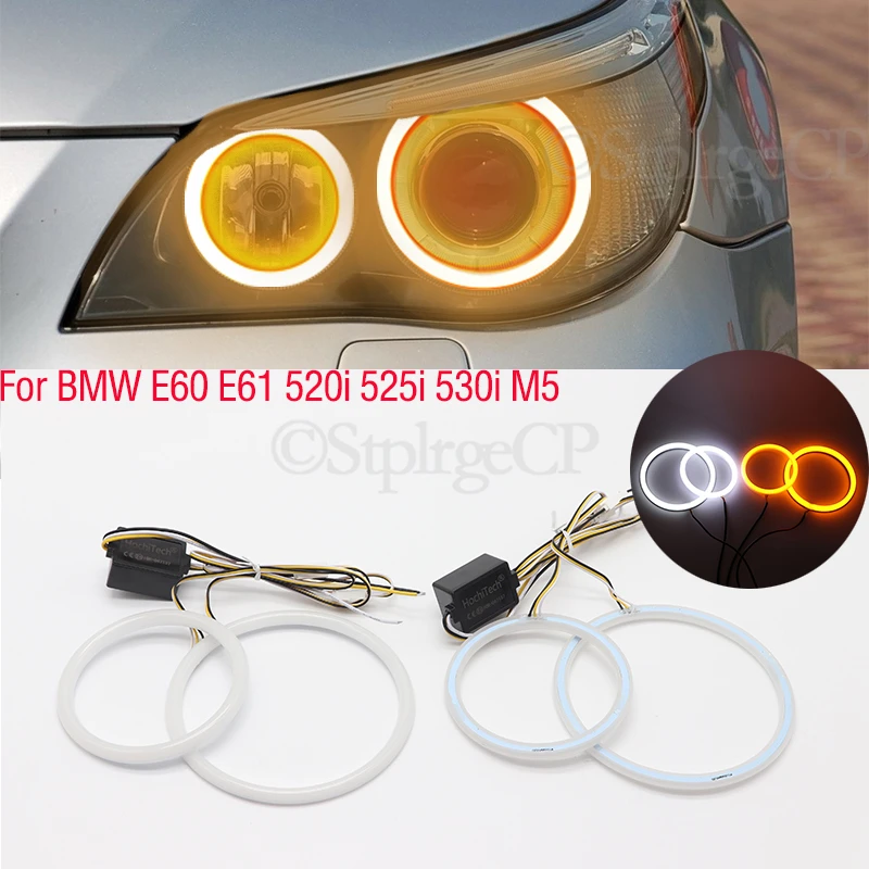 

Светодиодный светильник «ангельские глазки» из хлопка SMD, белый и желтый DRL Набор для BMW E60 E61 520i 525i 530i 540i 545i 550i M5 Pre LCI 2003 2004-2007