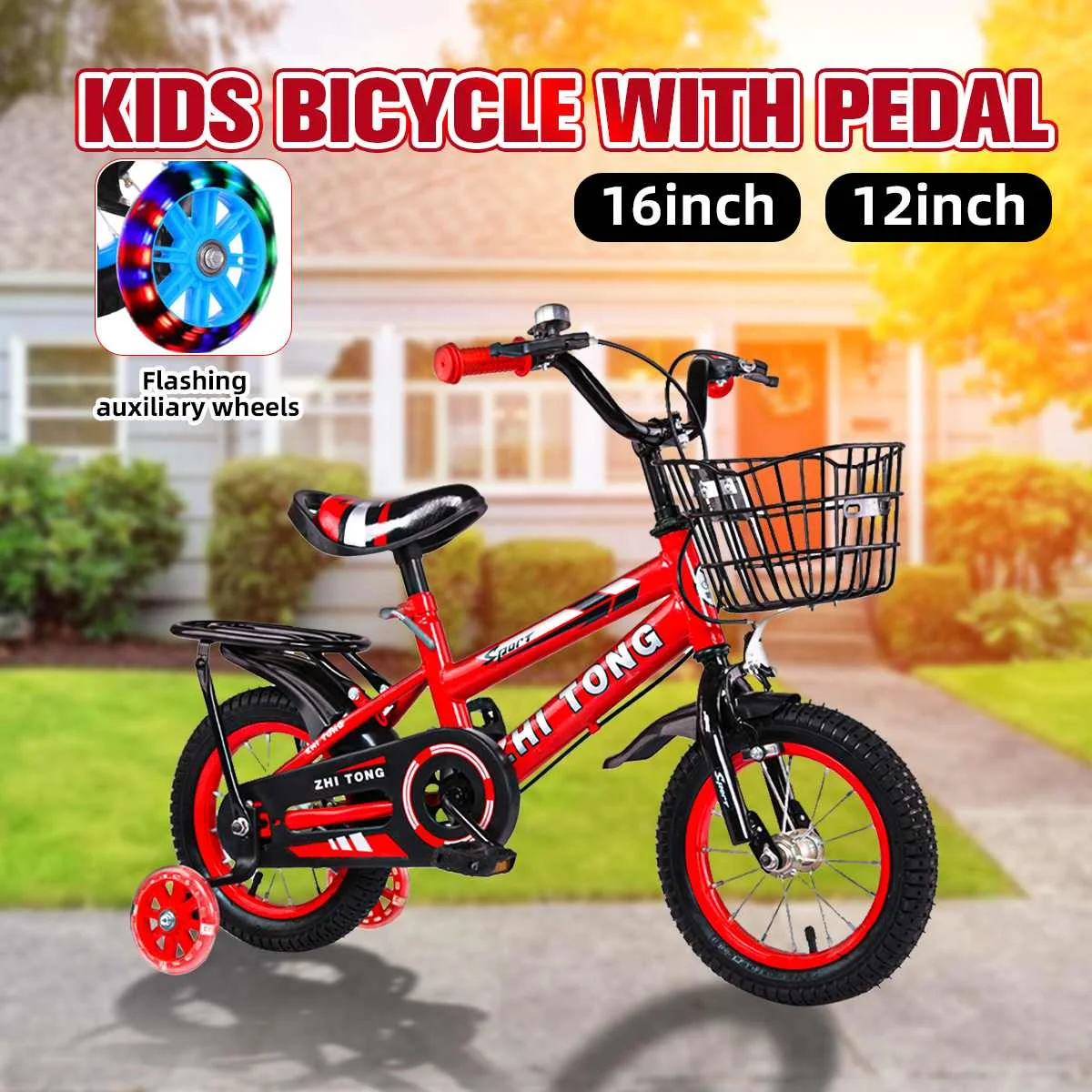12inch Kids Bike with Pedal Flashing Guar Wheels Toddler Children Bicycle with Basket for 2-7 Years Old Beginner Rider Training
12inch Kids Bike with Pedal Flashing Guar Wheels Toddler Children Bicycle with Basket for 2-7 Years Old Beginner Rider Training