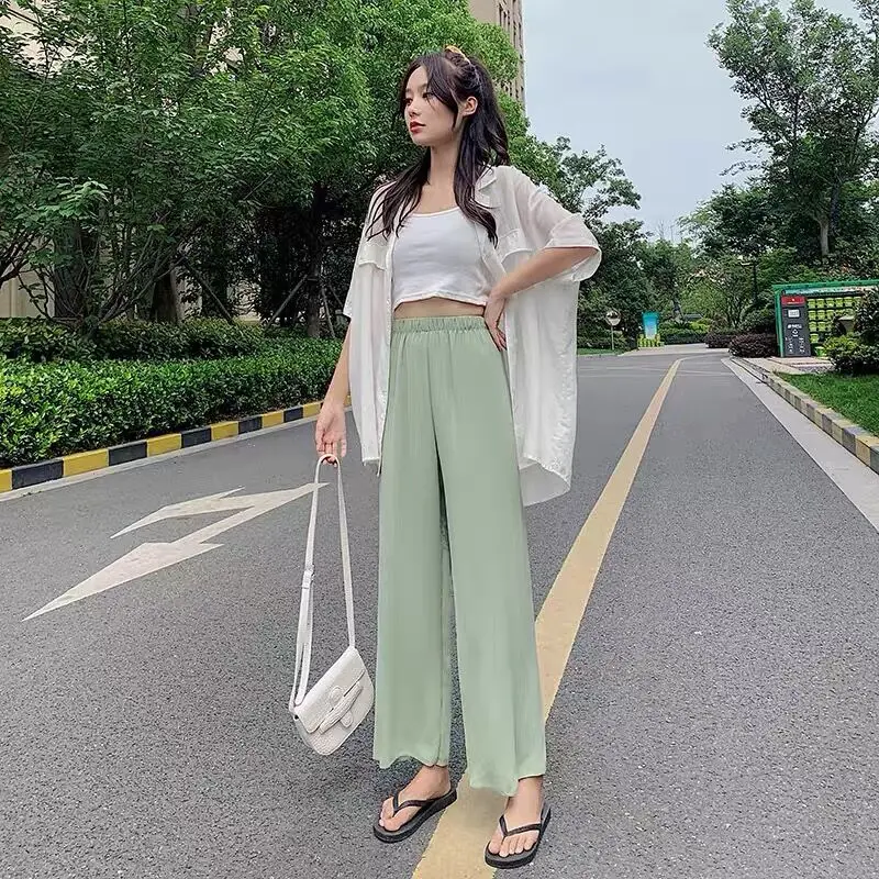 Женские летние тонкие леггинсы 2021 с высокой талией из ледяного шелка, повседневные штаны, леггинсы в складку, женские брюки
Женские летние тонкие леггинсы 2021 с высокой талией из ледяного шелка, повседневные штаны, леггинсы в складку, женские брюки