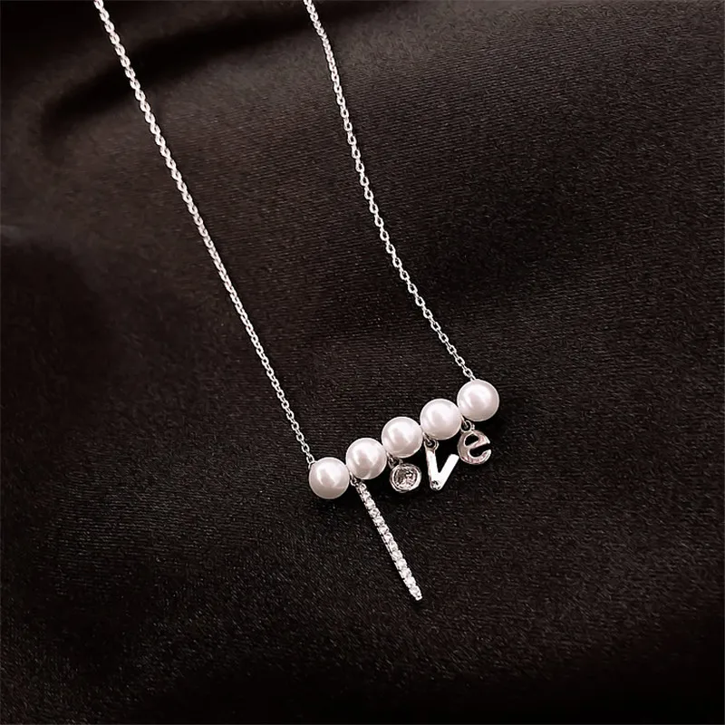 CC ожерелья для женщин S925 Серебряный Цвет Любовь буквы подвески искусственный