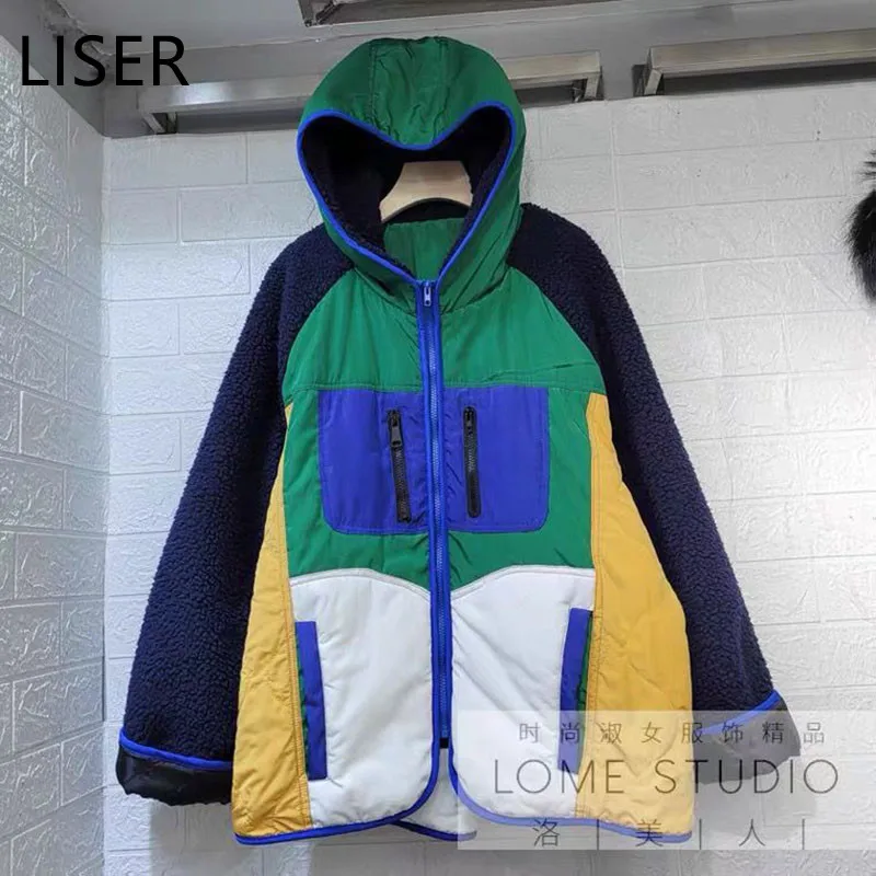 2021 Winter New Stitching Cashmere Hooded Jacket Women Fashion Large Size Contrast Color Plus Cotton Warm Women'S Jacket LL604
2021 Winter New Stitching Cashmere Hooded Jacket Women Fashion Large Size Contrast Color Plus Cotton Warm Women'S Jacket LL604