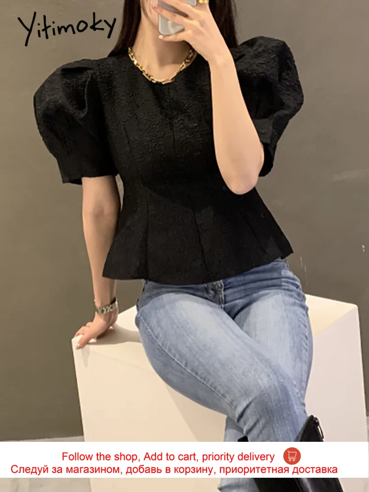 Yitimoky Vintage Blouse Women Tops Korean Fashion Clothes Short Puff Sleeve O-Neck Casual Shirts Summer 2021 New White Black
Yitimoky Vintage Blouse Women Tops Korean Fashion Clothes Short Puff Sleeve O-Neck Casual Shirts Summer 2021 New White Black