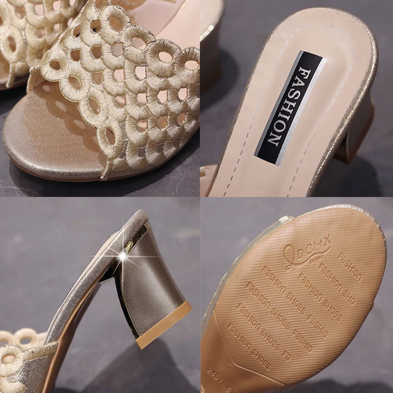 Mesh Peep Toe Hollow Out Slippers Elegant Light Square Heel Wearable Sexy Open Toe Sandals Fashion Outdoor Comfortable Slides
Mesh Peep Toe Hollow Out Slippers Elegant Light Square Heel Wearable Sexy Open Toe Sandals Fashion Outdoor Comfortable Slides