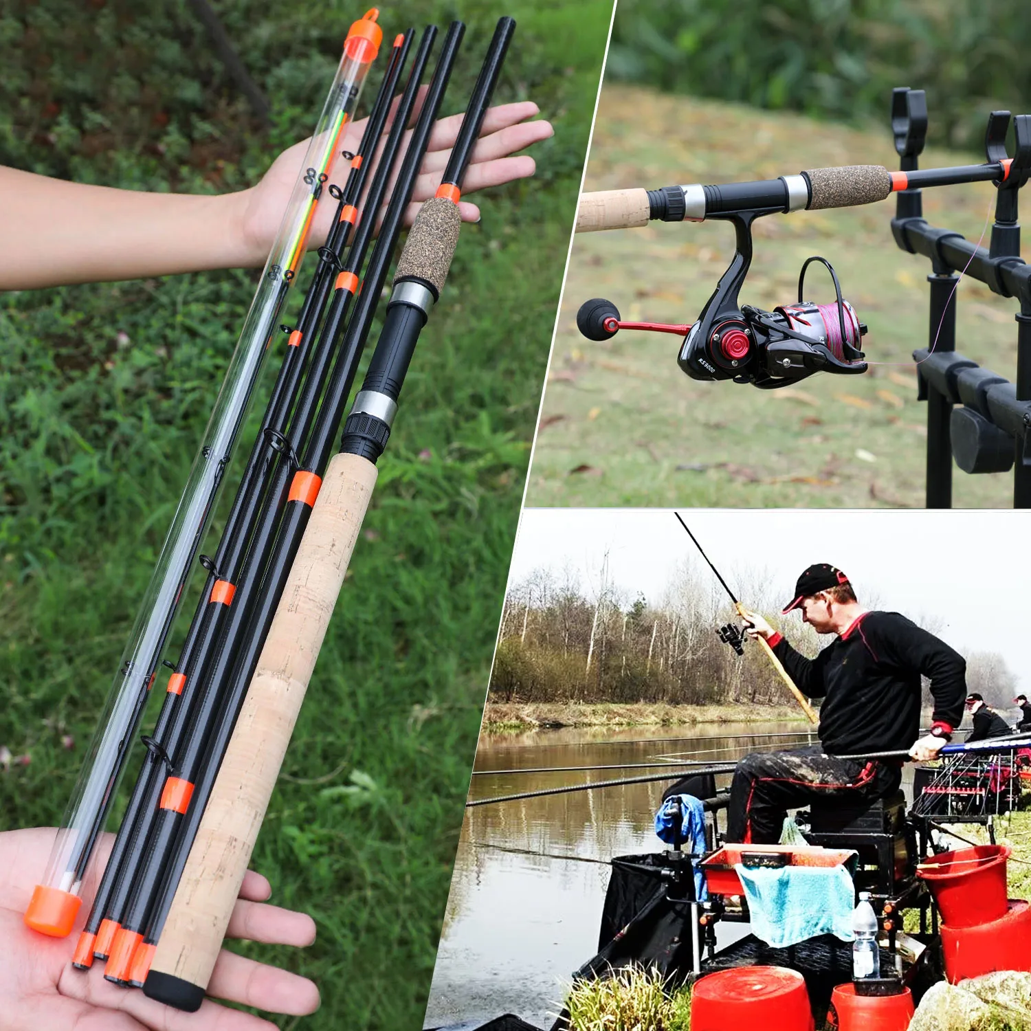 Sougayilang New Feeder Fishing Rod Lengthened Handle 6 Sections Fishing Rod L M H Power Carbon Fiber Travel Rod Fishing Tackle
Sougayilang New Feeder Fishing Rod Lengthened Handle 6 Sections Fishing Rod L M H Power Carbon Fiber Travel Rod Fishing Tackle