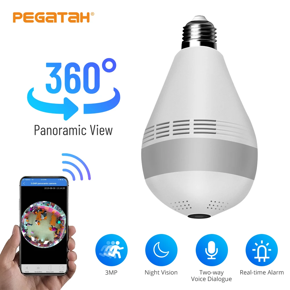 360 Lamp Panorama Camera Bulb 3MP Night Vision Two way audio Home security Video Surveillance Fisheye Lamp Wireless CCTV Camera
360 Lamp Panorama Camera Bulb 3MP Night Vision Two way audio Home security Video Surveillance Fisheye Lamp Wireless CCTV Camera