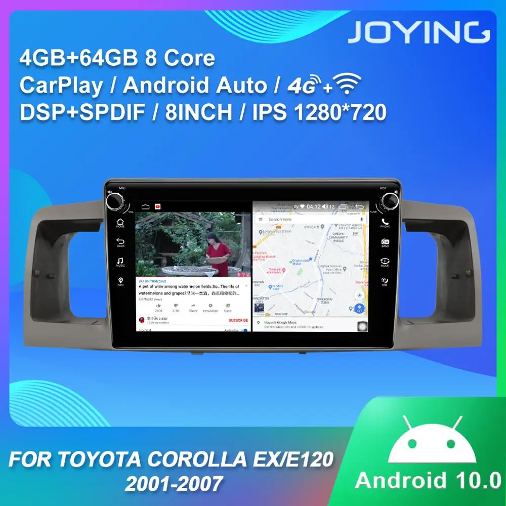 Android 10 0 автомобильный радио головное устройство 8 дюймов IPS 1280*720 Восьмиядерный GPS