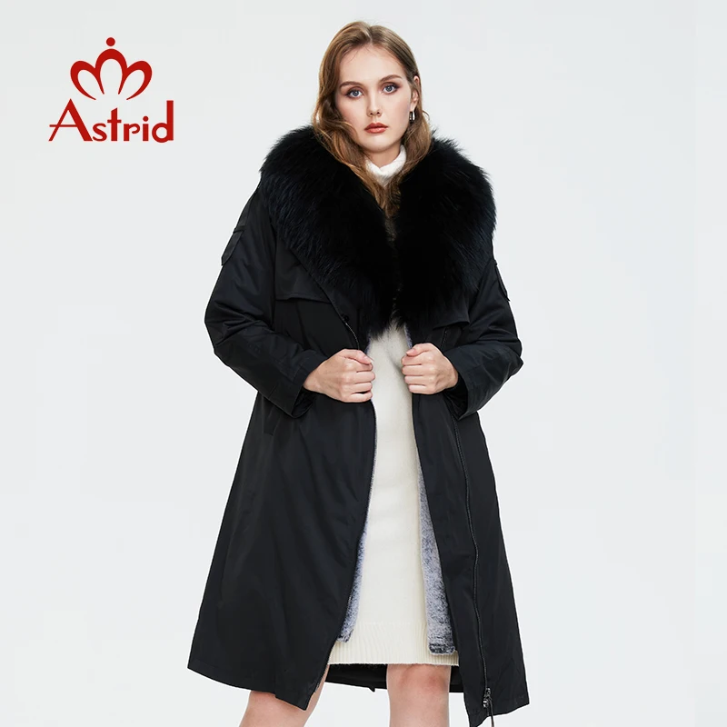 Astrid Winter Women Parka natural real fur Collar Overcoat female Removable Trench coat plus size parkas AR-7510 |