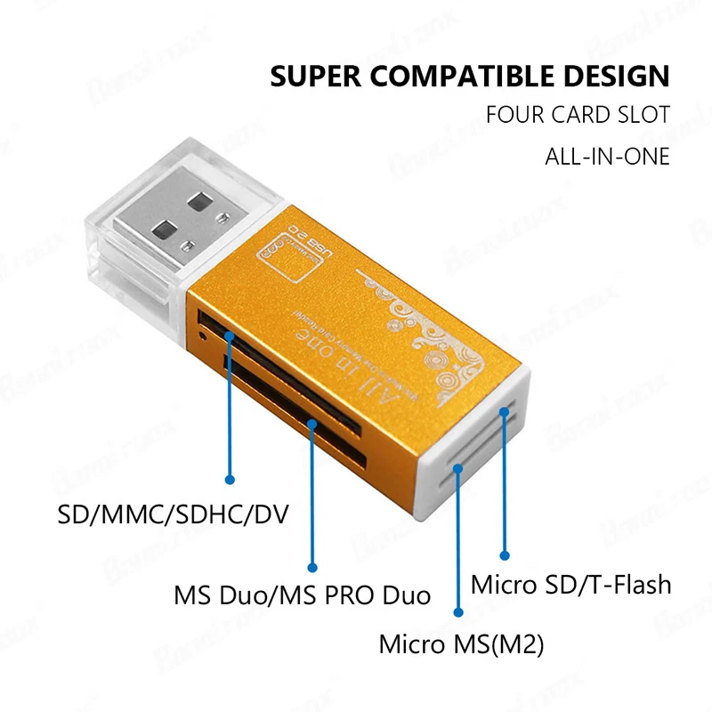 Устройство для чтения карт памяти USB 2 0 устройство SD/SDHC MMC/RS MMC TF/MicroSD MS/MS PRO/MS DUO M2 |