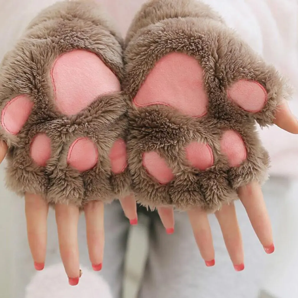 Warmth Fingerless Plush Gloves Fluffy Bearr Claw / Cat Animal Paw Soft Warm Lovely Cute Half Finger Covered Gloves for Girls
Warmth Fingerless Plush Gloves Fluffy Bearr Claw / Cat Animal Paw Soft Warm Lovely Cute Half Finger Covered Gloves for Girls