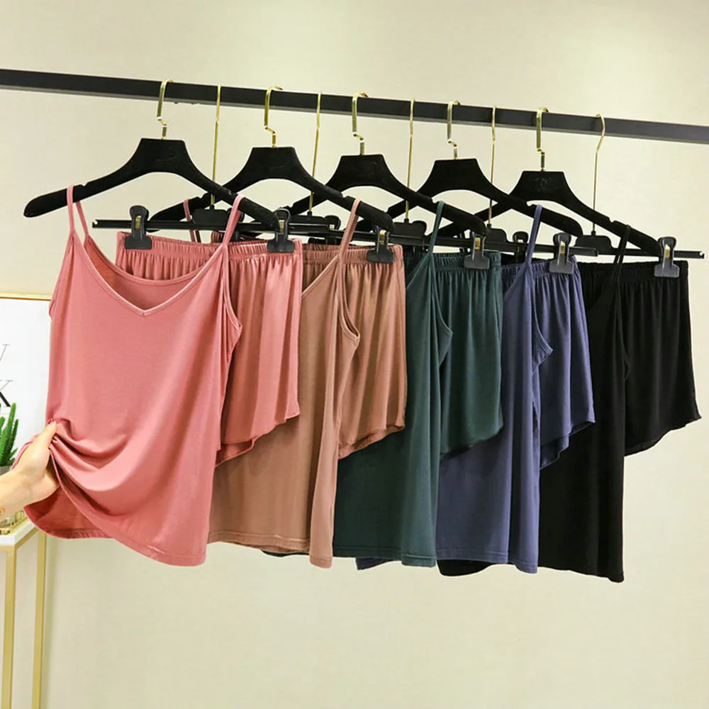 Fdfklak Modal Two Pieces Sleepwear Sleeveless Large Size Fashion 2Pcs Pajamas For Girl Nightwear New 2021 Pyjamas
Fdfklak Modal Two Pieces Sleepwear Sleeveless Large Size Fashion 2Pcs Pajamas For Girl Nightwear New 2021 Pyjamas