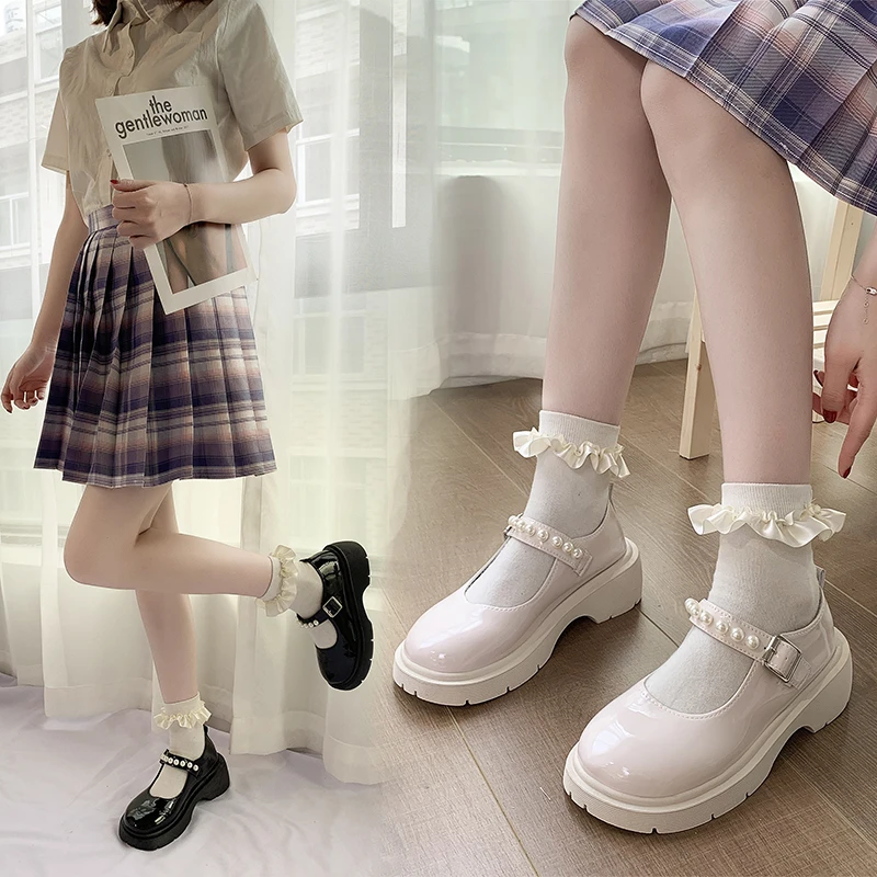 Туфли Lolita женские в британском ретро стиле Мягкие Водонепроницаемые туфли на