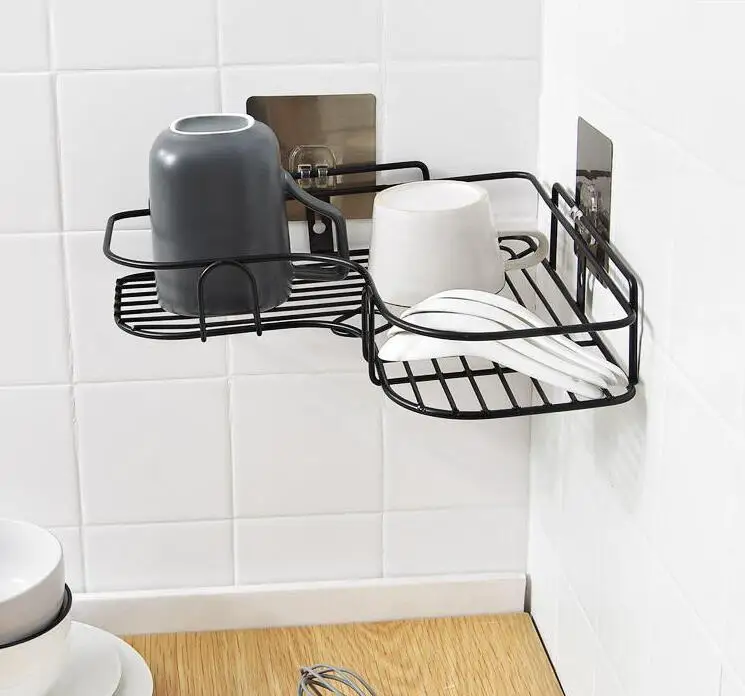 Metal corner nail-free double-layer storage rack bathroom kitchen shampoo spice storage rack living room bedroom storage rack
Metal corner nail-free double-layer storage rack bathroom kitchen shampoo spice storage rack living room bedroom storage rack
