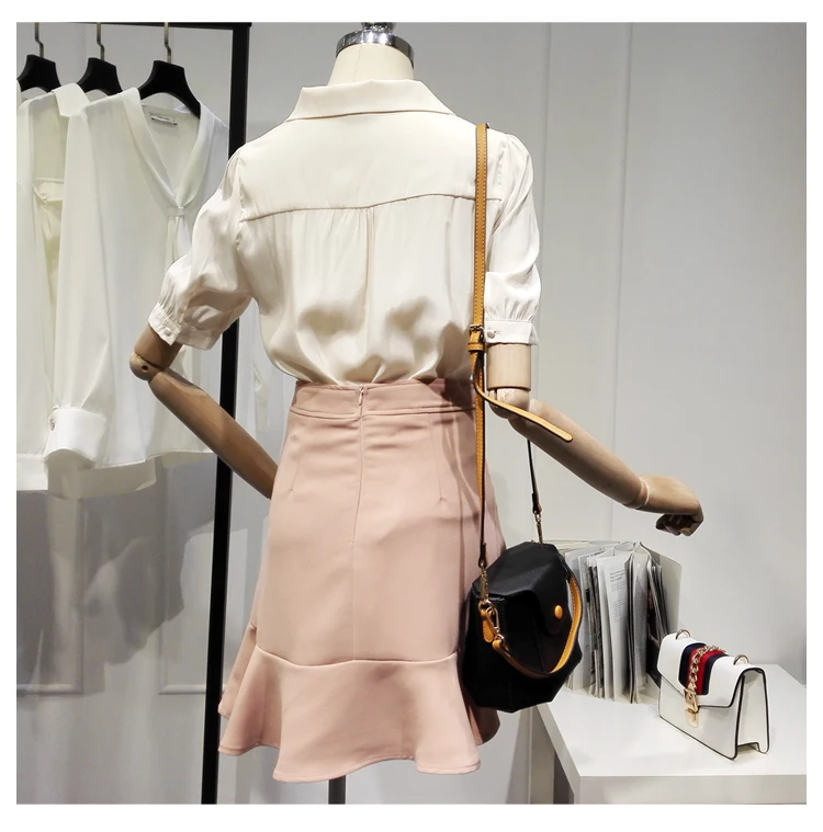 Camisas Mujer Peter Pan Collar Short Sleeve Shirt for Women 2021 Spring Summer Blouse New Puff Sleeve Loose Plain Top Blusas
Camisas Mujer Peter Pan Collar Short Sleeve Shirt for Women 2021 Spring Summer Blouse New Puff Sleeve Loose Plain Top Blusas