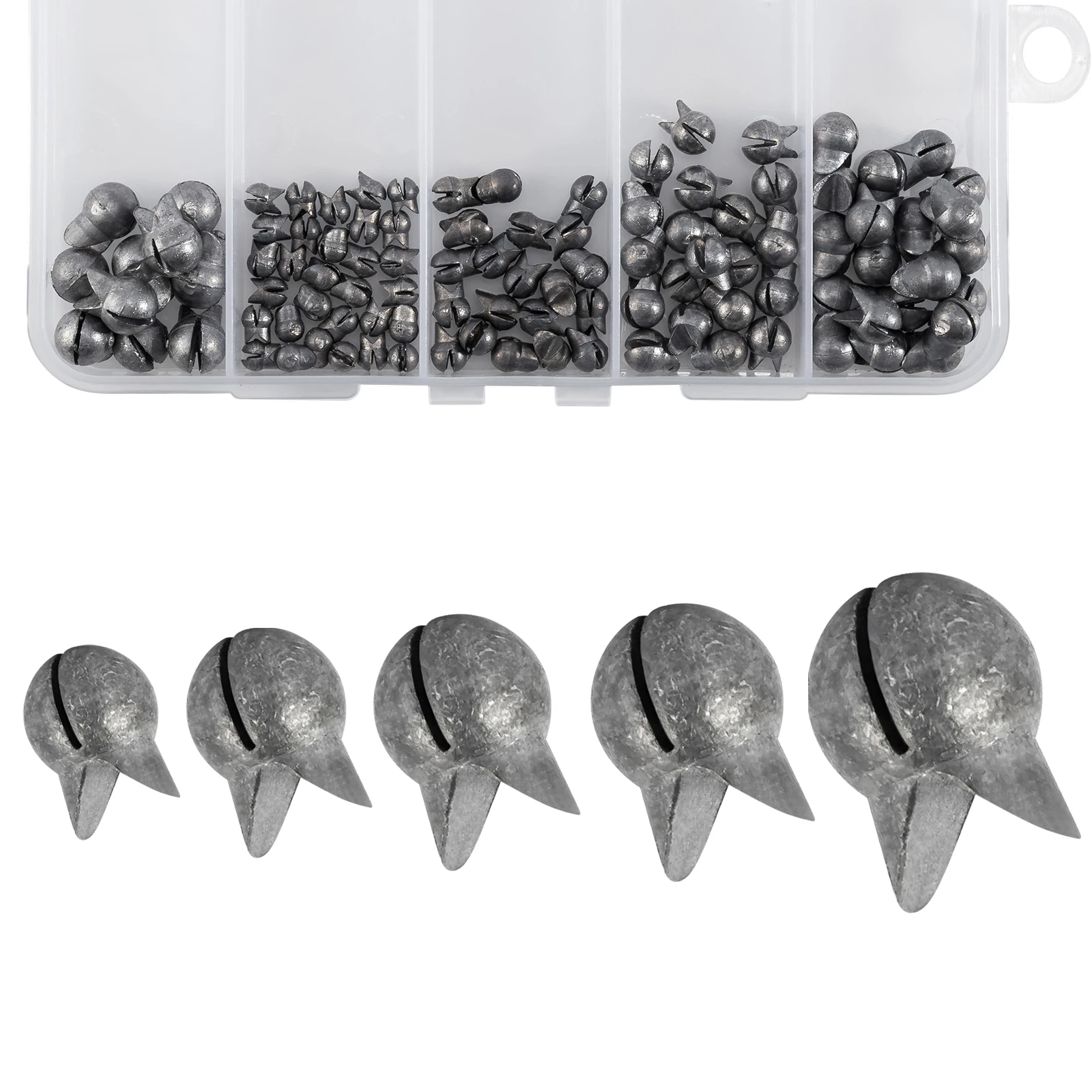 

100pcs/box Egg Bite Lead Sinker 0.35g-4g Sinking Split Shot Fishing Weight Sinker Saltwater Removable Surf Fishing Bass Catfish