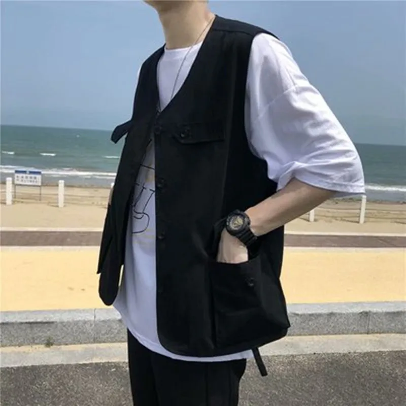 Men Vests Sleeveless Solid Color Multi-pockets Streetwear V Neck Casual Waistcoats Fashion Men Outerwear S-3XL
Men Vests Sleeveless Solid Color Multi-pockets Streetwear V Neck Casual Waistcoats Fashion Men Outerwear S-3XL
