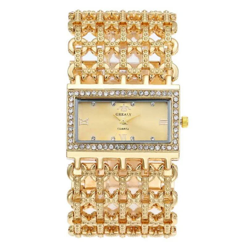 Arrival Hot Sale Luxury Alloy Ladies' Bracelet Watch Women's Elegant Fashion Rectangular Diamond-Embedded Luxury Gold Watch
Arrival Hot Sale Luxury Alloy Ladies' Bracelet Watch Women's Elegant Fashion Rectangular Diamond-Embedded Luxury Gold Watch