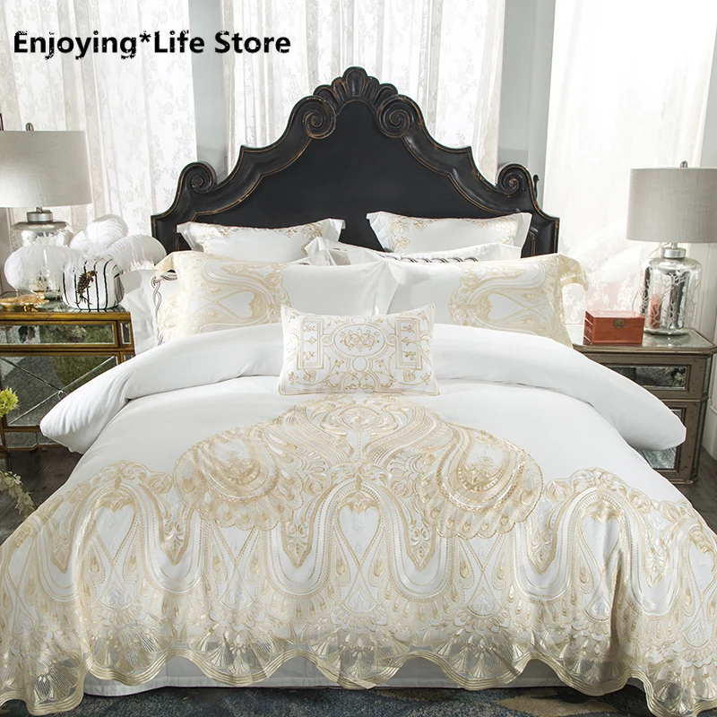 Luxury Bedding Set Super Soft 100S Egyptian Cotton Duvet Cover Flat Sheet Pillowcase LACE Comforter Bed Set Queen King Size
Luxury Bedding Set Super Soft 100S Egyptian Cotton Duvet Cover Flat Sheet Pillowcase LACE Comforter Bed Set Queen King Size