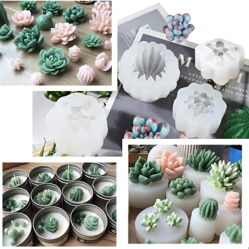 4 Pcs Succulents Cactus Epoxy Resin Mold DIY Crafts Candle Wax Soap Clay Casting Tool Home Decorations Silicone Mould
4 Pcs Succulents Cactus Epoxy Resin Mold DIY Crafts Candle Wax Soap Clay Casting Tool Home Decorations Silicone Mould
