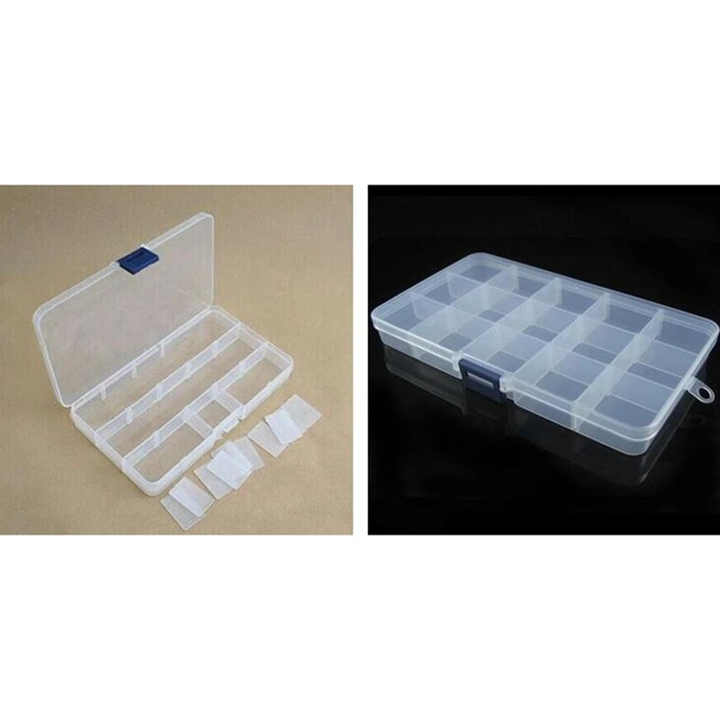 15 Grid Transparent Plastic Jewelry Classification Medicine Box Cosmetics Sewing Box Fishing Gear Storage Box
15 Grid Transparent Plastic Jewelry Classification Medicine Box Cosmetics Sewing Box Fishing Gear Storage Box