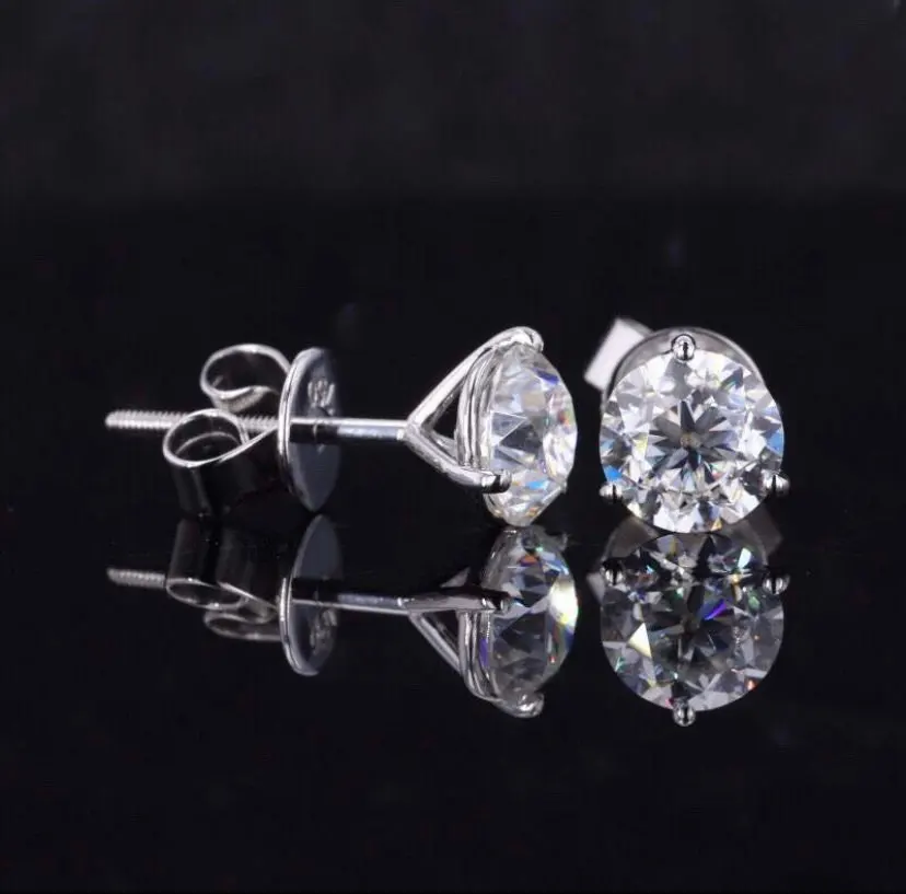 18K white gold earrings with 7mm DEF white round 8hearts and 8 arrows Cut moissanites 6mm screw Back
18K white gold earrings with 7mm DEF white round 8hearts and 8 arrows Cut moissanites 6mm screw Back